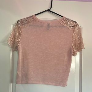 H&M Lace Baby Pink Top